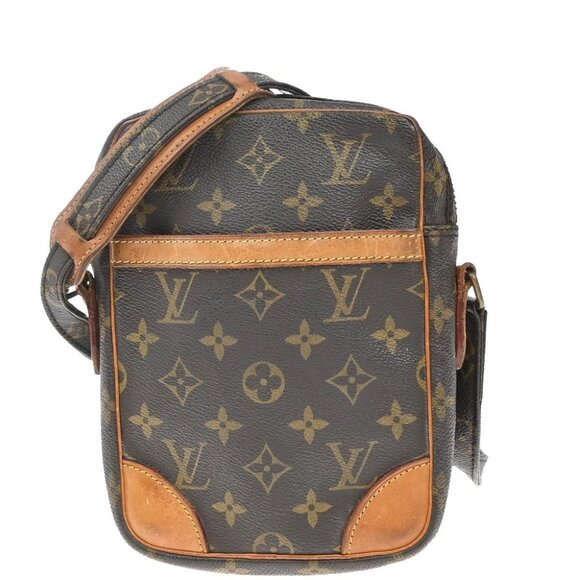 LOUIS VUITTON Danube Shoulder Bag Monogram Leather Brown France M45266 34KP005 - Picture 1 of 13